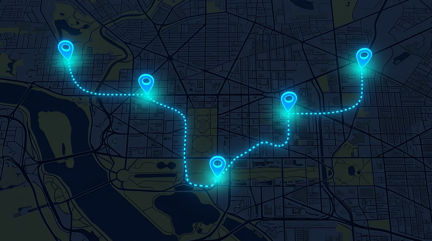 Map view with TikTok thumbnails floating over destinations